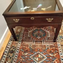 Display Coffee Or End Table Drawer & Glass Top