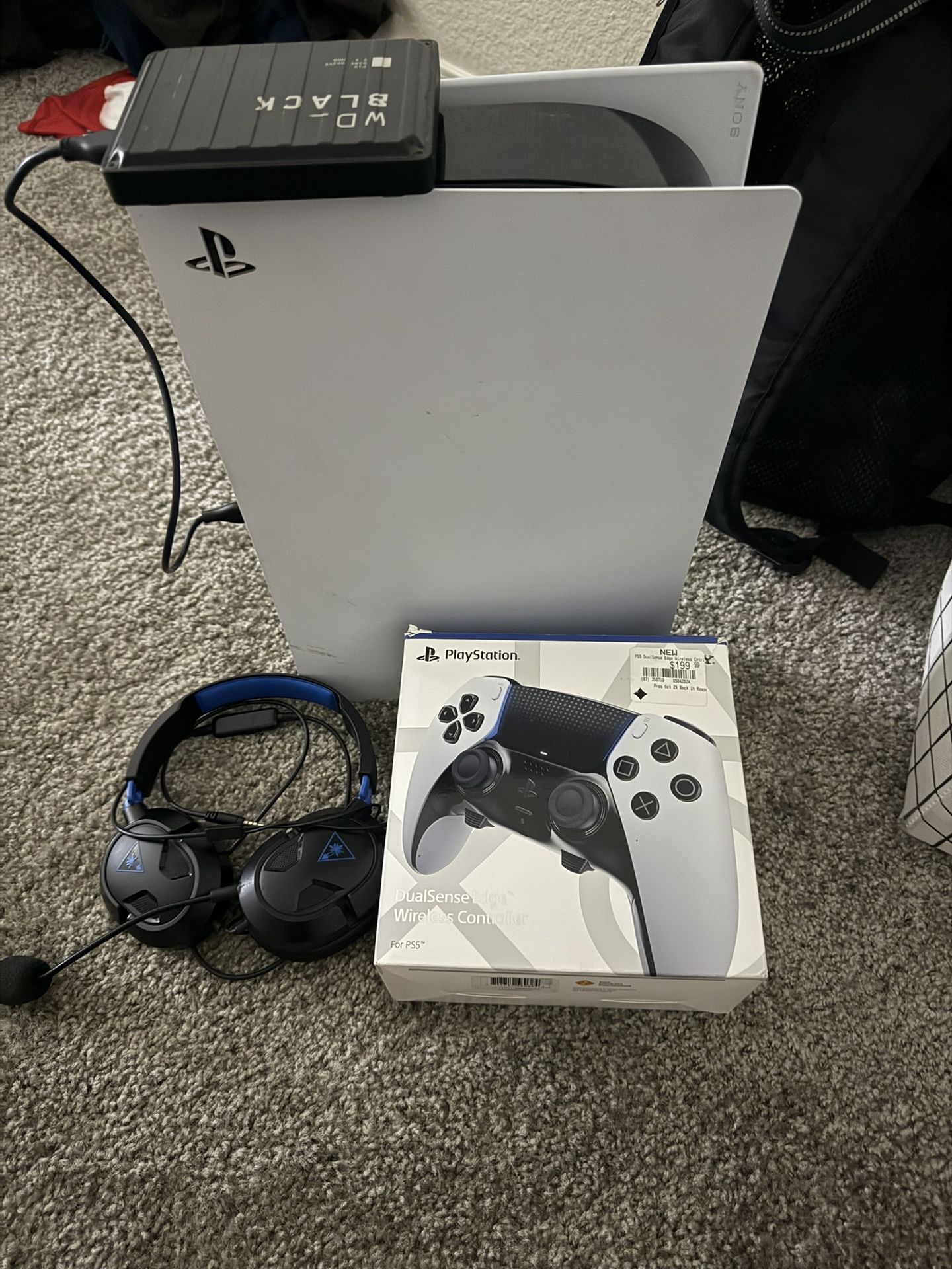 Ps5 With Scuff Controller-headset-and 5T USB Storage