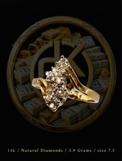 14k NATURAL DIAMONDS RING