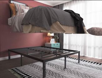 18” KING HEAVY DUTY BLACK METAL BED FRAME