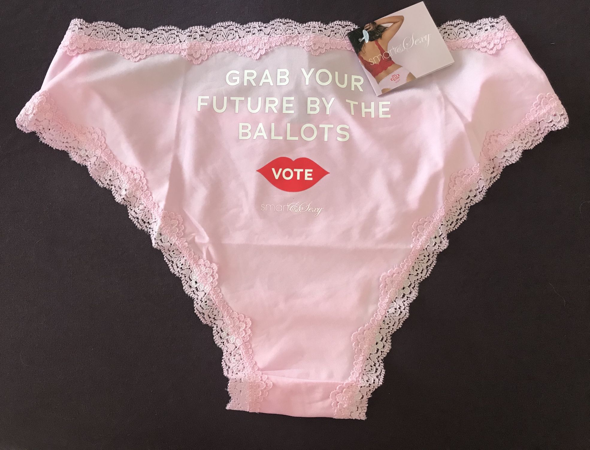 “Grab Your Future By The Ballots Vote” Smart & Sexy Lace Trim Bikini Underwear