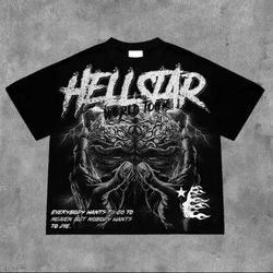 Hellstar World Tour black and white streetwear tee #streetwear #goth