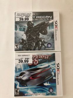 NEW & FACTORY SEALED Nintendo 3DS games - CHOICE OF : Asphalt 3D OR Tom Clancy’s Ghost Recon Shadow Wars