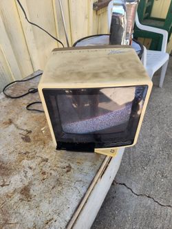 Vintage Portable CRT TV with Remote