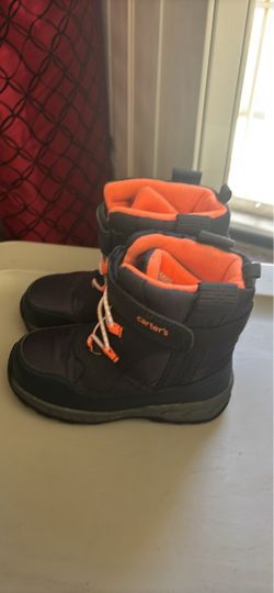 Size 12 Carter's Kids Snow Boots Black Orange
