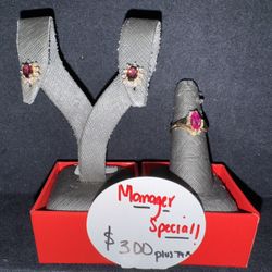 (14Kart ) Fashion Earrings & Rind Set!! 300