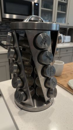  20 Jar Revolving Countertop Spice Rack with Spices Included