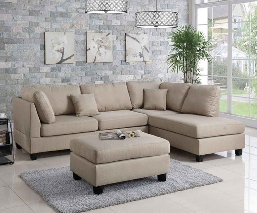 New Sectional Sofa Couch Ottoman 