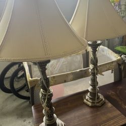 One Pair Antique Table Lamps