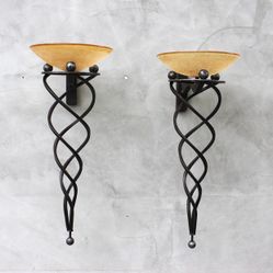 Two Rare Terzani and Murano Antinea Wall Sconces
