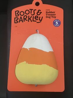Boots & Barkley Rubber Treater Dog Toy Halloween Candy Corn
