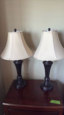 Pair of Dark Bronze Table Lamps