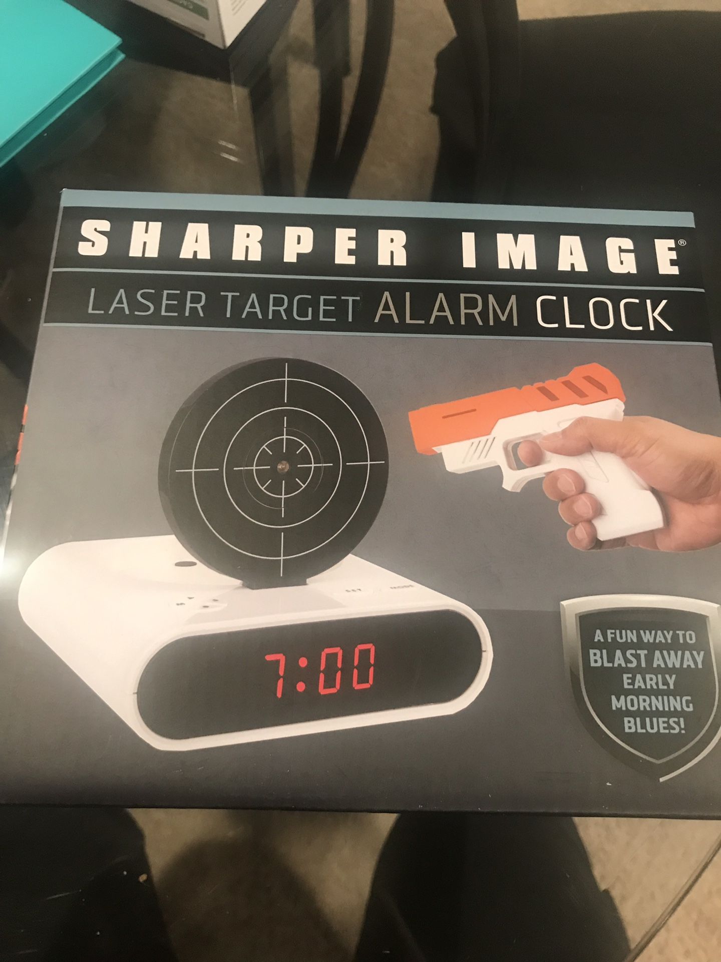 Alarm clock laser target