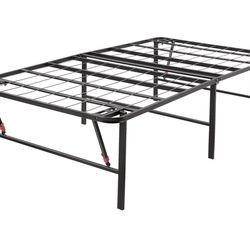 twin size foldable metal platform bed and twin mattress