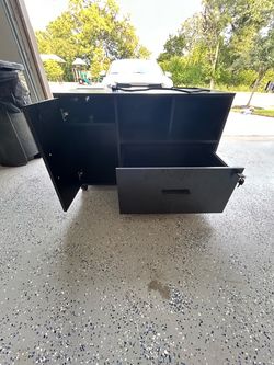 Black Mobile File Cabinet with Drawer