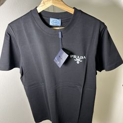 Prada Black T-Shirt w/ Logo Print  ( Size M-L)