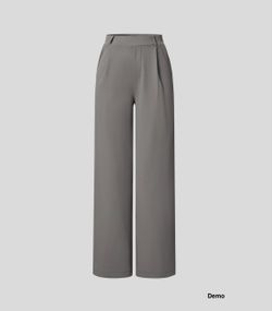 Halara Flex™ DayStretch High Waisted Pocket Straight Leg Work Pants - Silent Storm (Petite; Small)