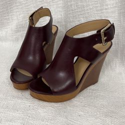 Michael Kors Josephine Wedge  Size 7Deep Red