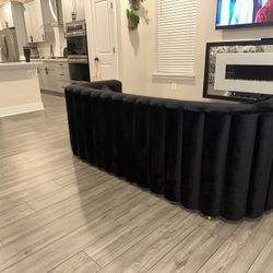 Black Velvet Sofa