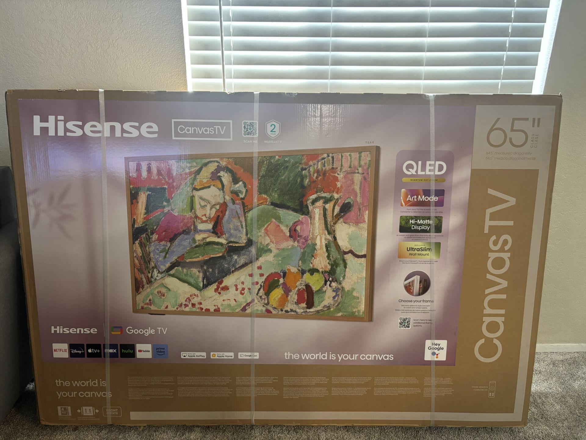 65 Inch Tv Hisense QLED 4K S7N Canvas TV