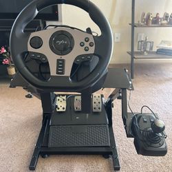 Complete PXN V9 Racing Wheel Setup With Stand 