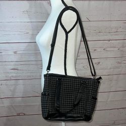 Thirty-One Black/Gray Houndstooth Handbag