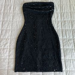 Black Sequin Mini Dress