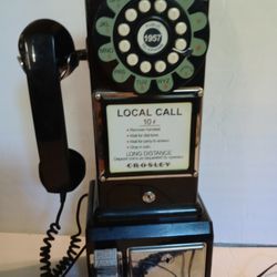 Vintage Retro  Phone Payphone Decor Works Great 