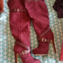 Tall Burgandy Boot