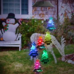 Christmas Solar Wind Chime, Christmas Wind Chime Outdoor, Color Changing Led Solar Wind Chime, Hanging Outdoor Christmas Decor, New Year Garden Decora