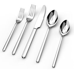 Silverware Set, 20 Piece Flatware Cutlery Set for 4, 18/10 Stainless Steel Silverware Mirror Polished Dishwasher Safe for Home, Restaurant, Wedding, P