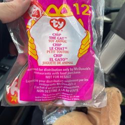 1993 Chip The Cat Mcdonalds Teenie Beanie Baby 
