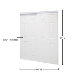 USED Contractors Wardrobe 60 in x 81 in Colonial White Prefinished Hardboard Panels Steel Framed Interior Sliding