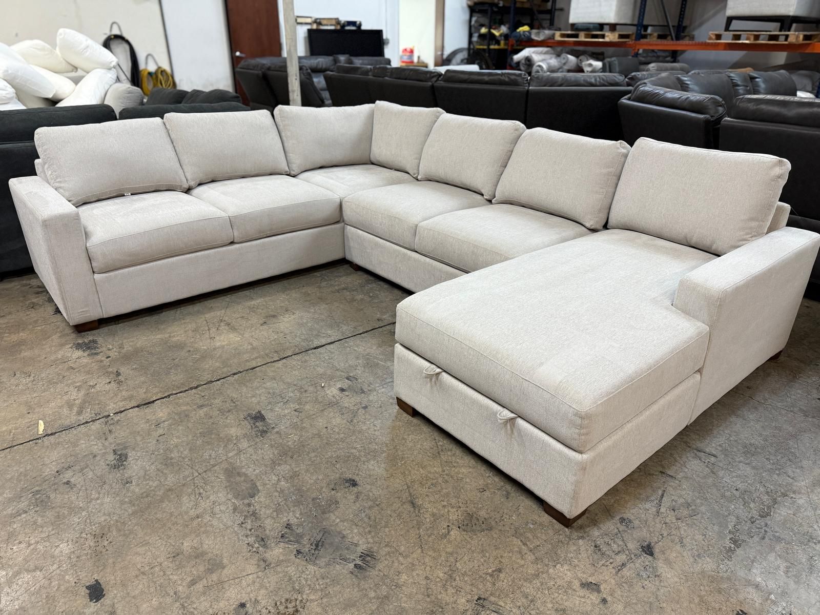 Fabric Sectional with Storage Chaise