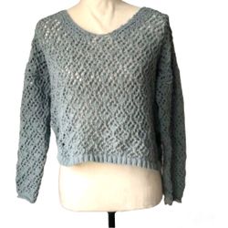 Artelier Nicole Miller Open Knit Sage Green Sweater Size S