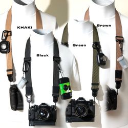 Camera Strap Field Kit Dual Adjustable Peak Design Anchors Khaki, Green, Brown or Black 26-50"