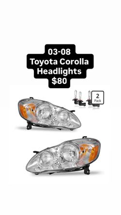 03-08 Toyota Corolla Headlights $80