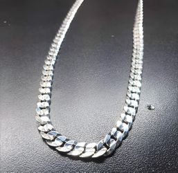 Cuban Link Chain 24 inch 925 Silver 7mm