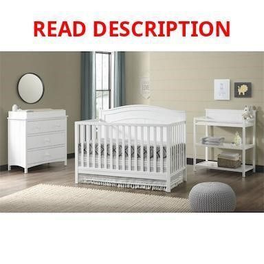 Brand New In Box Oxford Baby North Bay 4-in-1 Crib, Snow White