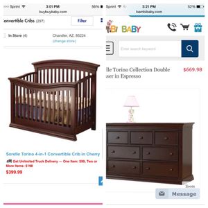 Sorelle Torino 4 In 1 Crib And Dresser In Cherry For Sale In Mesa