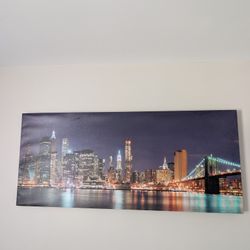 Large NYC Skyline Canvas – 55” x 24” | Like New, Pickup Today