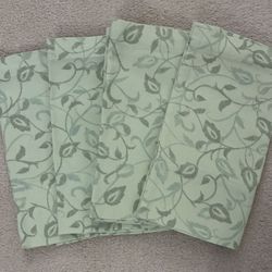 Mint Green Leaf Vine Pattern Valances