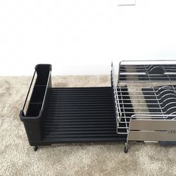 Sabatier Expandable Compact Dish Rack with Wine Glass Holder