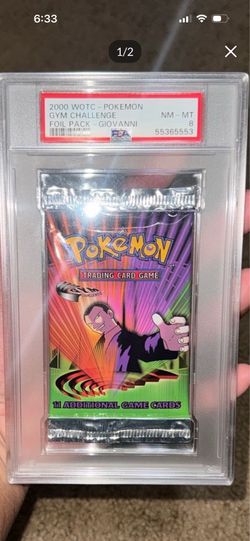 2000 WOTC Pokemon Gym Challenge Giovanni   Foil Pack PSA 8