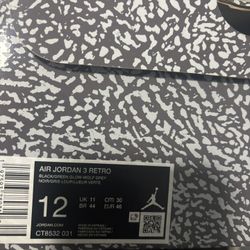 Jordan 3 140 Obo Size 12