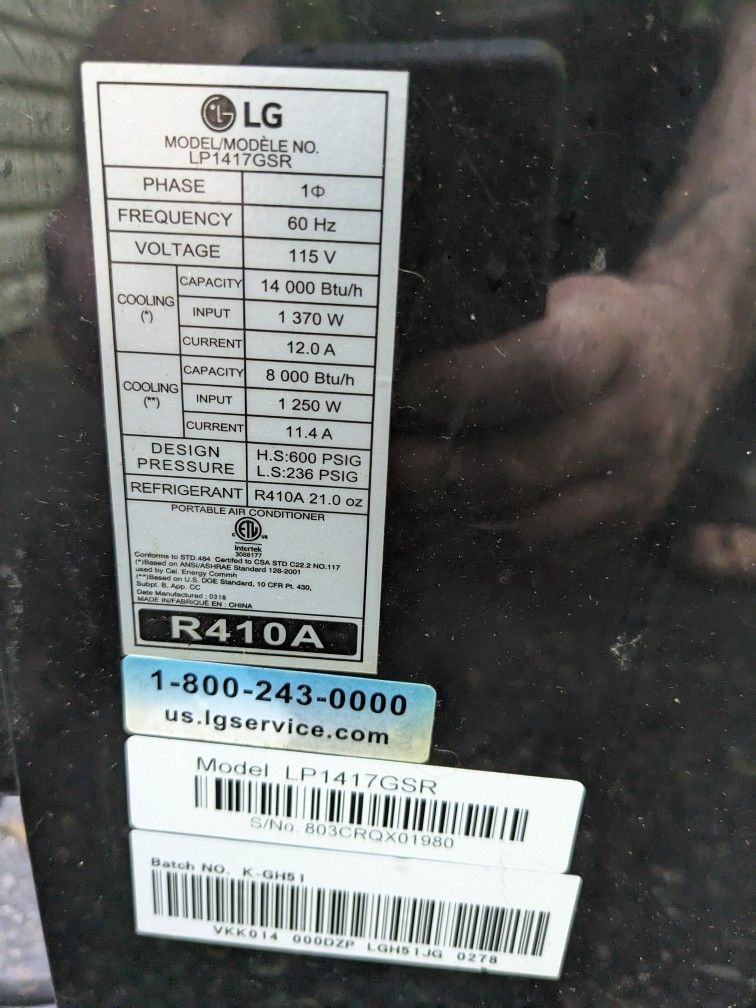 14000 BTU LG Room AC