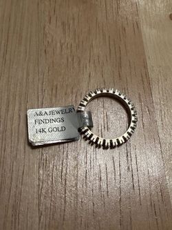 14K White Gold Empty Eternity Ring Setting, Size 6, 2.6g