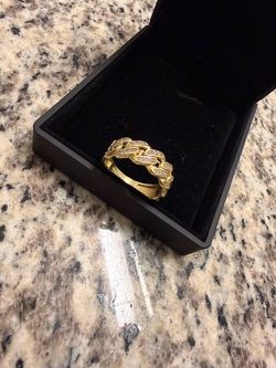 14k gold cz💎 Cuban ring size 10