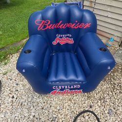Indians blow up chair.With a cooler under the seat