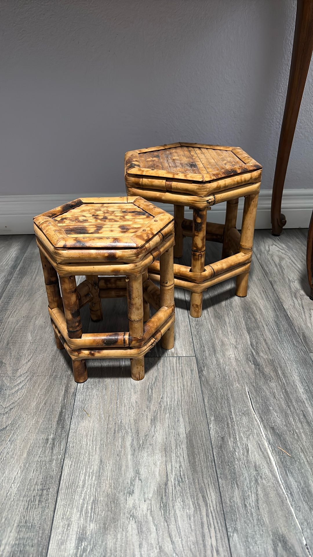 2 Rattan Plant Stand 